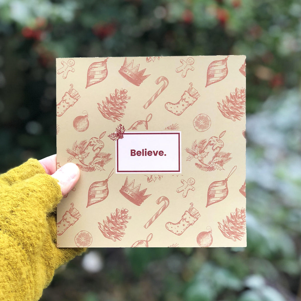 Merry Christmas! Our beautiful Christmas card showcases the best of the festive season! Complete with kraft paper envelope and blank inside for your message - each of our cards arrives packed in a sealed compostable bag.