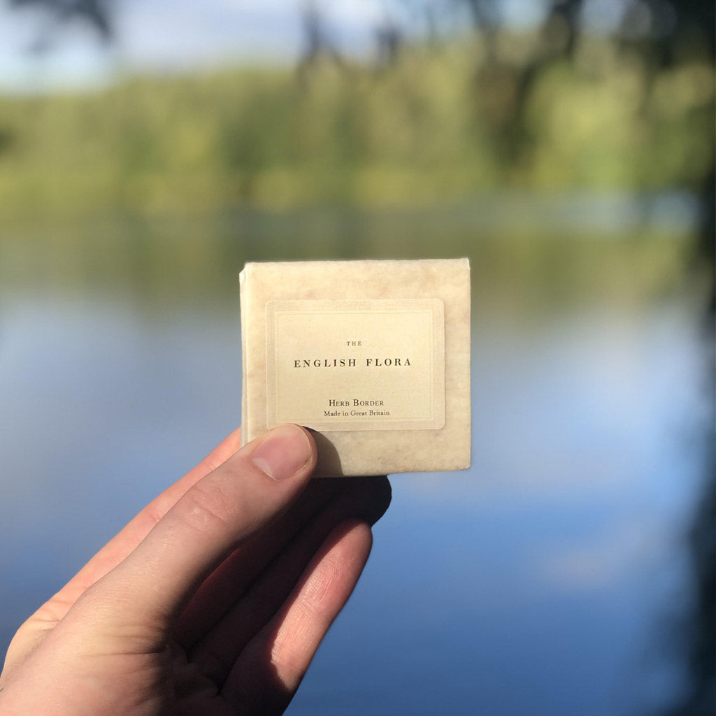 Our English Flora soaps are wrapped in parchment and made in Great Britain. This Herb Border soap makes a great gift for a loved one, or is perfect to freshen up your own home!  Peppermint and Liquorice Root soaps are also available.