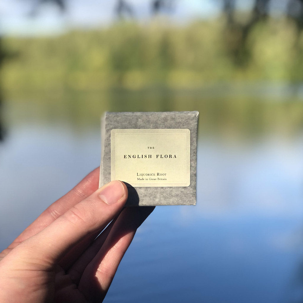 Our English Flora soaps are wrapped in parchment and made in Great Britain. This Liquorice Root soap makes a great gift for a loved one, or is perfect to freshen up your own home!  Herb Border and Peppermint soaps are also available.