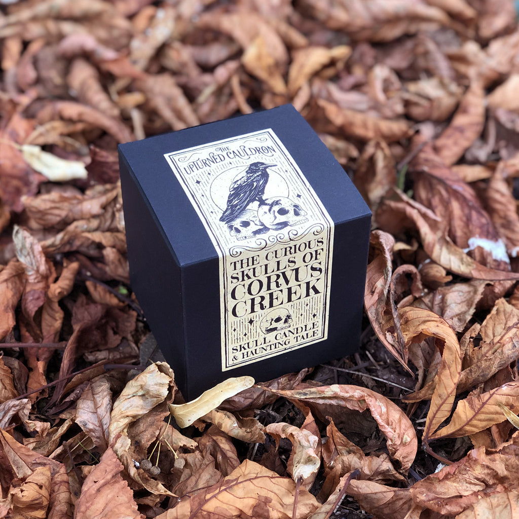 The nights are drawing in and the leaves are beginning to fall! - time to cosy up and enjoy spooky season with this gorgeous skull candle from The Upturned Cauldron.  Learn their curious origin story beautifully presented in this gift box - the perfect addition to your abode this season, if you can bear to light it!