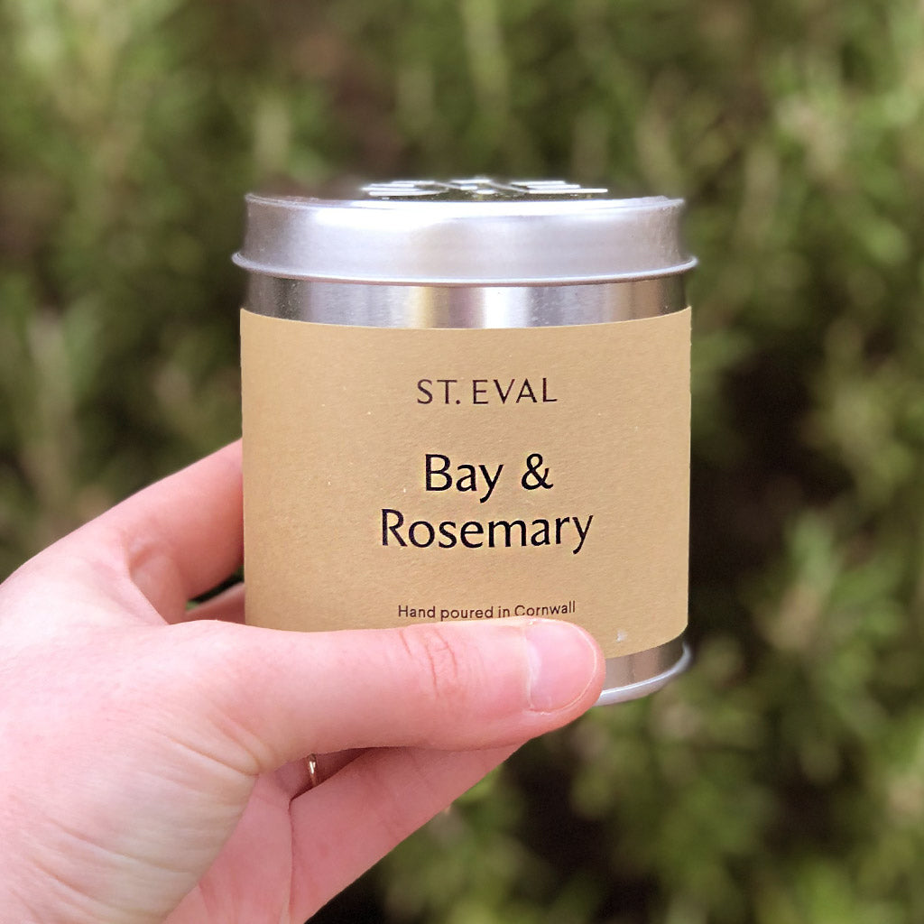 A popular classic, our St. Eval Bay & Rosemary candle transports you to a classic English Country Garden full of herbs and wildflowers. Enjoy the invigorating, fresh fragrance of Bay & Rosemary - a green herbal fragrance which uplifts and rejuvenates. A company favourite and one we'll burn all year long.