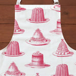 Load image into Gallery viewer, Be the star baker with our gorgeous hand printed 100% cotton aprons! In a mouth watering raspberry pink Jelly &amp; Cake design, this apron conjures up the feeling of kitchens of the past - crafting those perfect creations not just at seasonal celebrations, but all year round! Get practicing in this high quality Thornback &amp; Peel treat!
